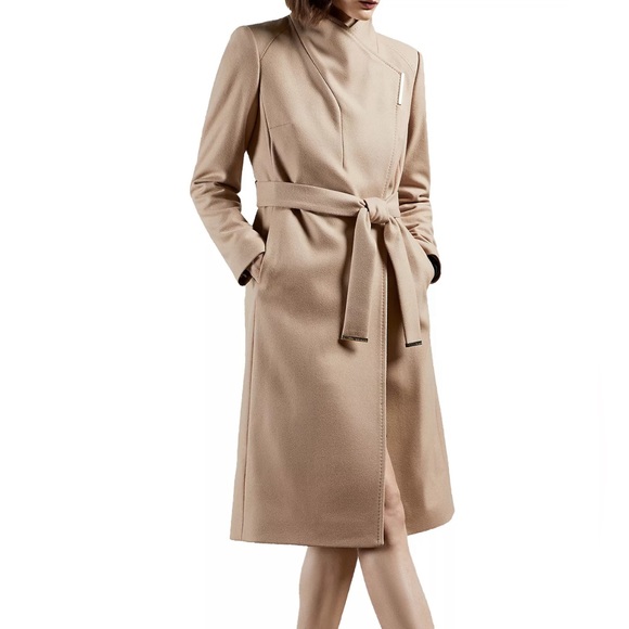 Ted Baker Midi Wool & Cashmere Wrap Coat - Picture 3 of 11